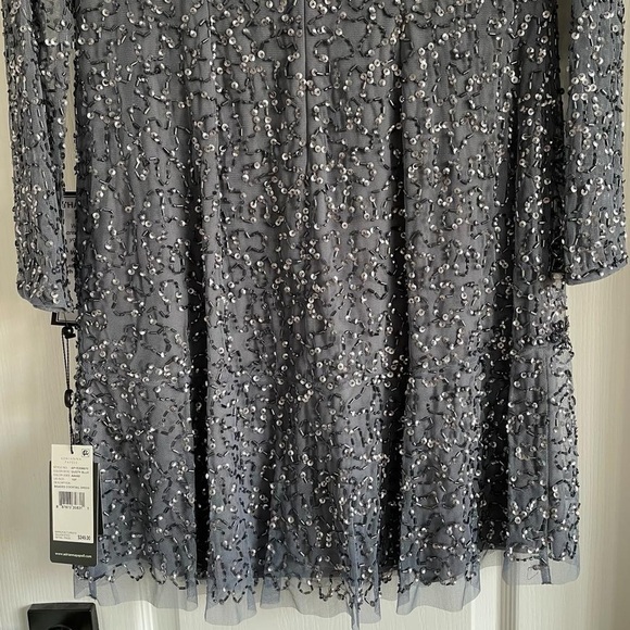 Nwt Adrianna Papell Women's V-Neck Mini Beaded Cocktail Party Dress i - Picture 8 of 14